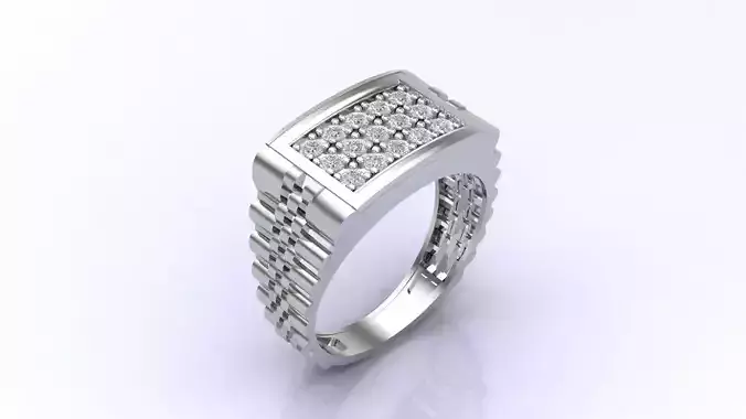 Print Ready STL 3DM  Gents Rings Diamond Men Ring  3D print model