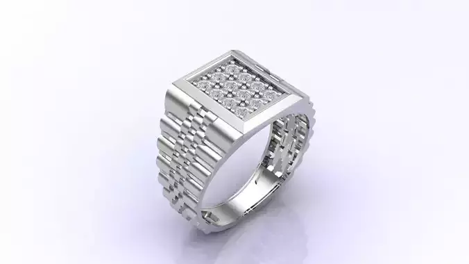 Print Ready STL 3DM  Gents Rings Diamond Men Ring 
