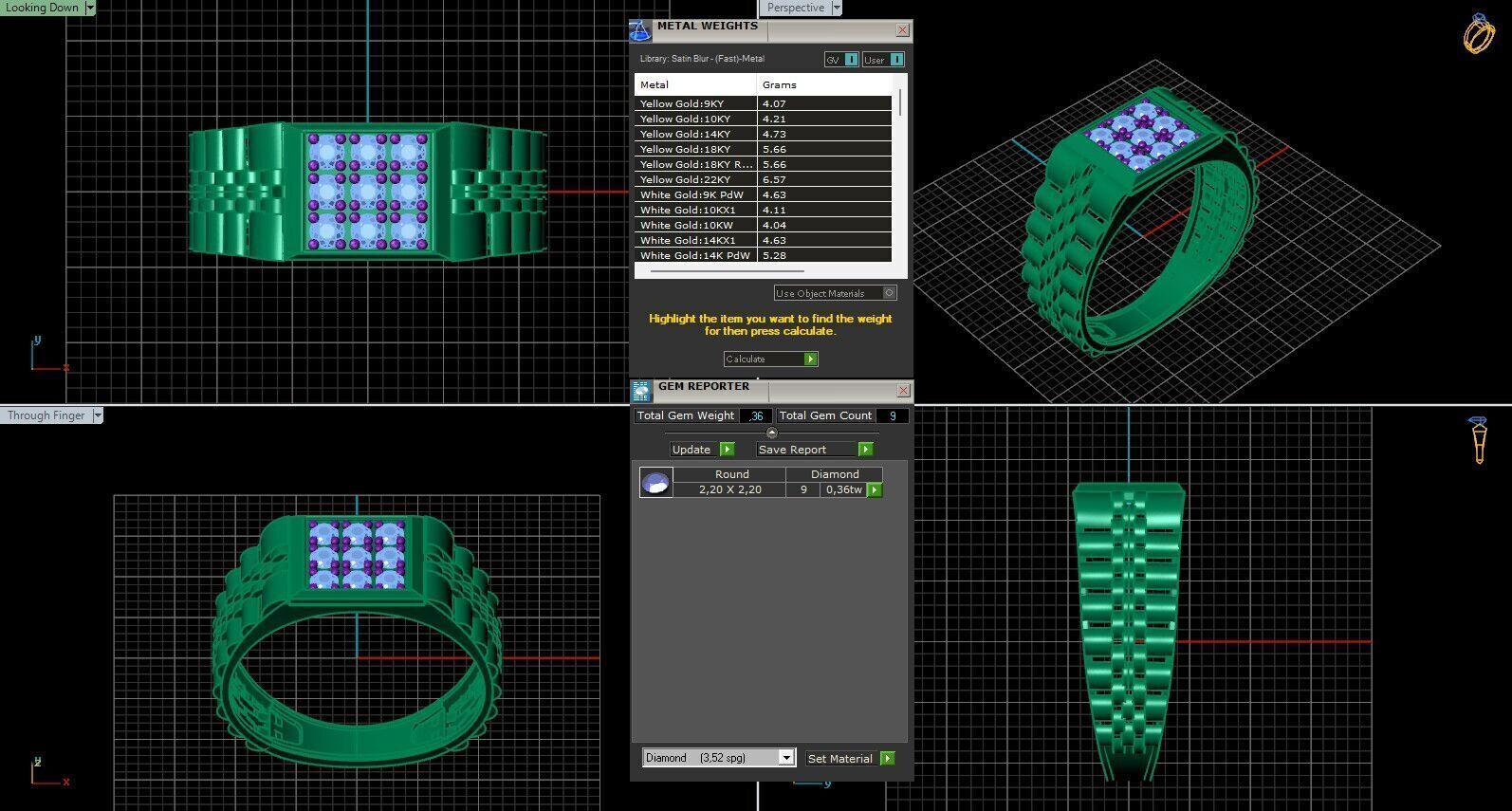 Print Ready STL 3DM Gents Rings Diamond Men Ring 3D print model_6