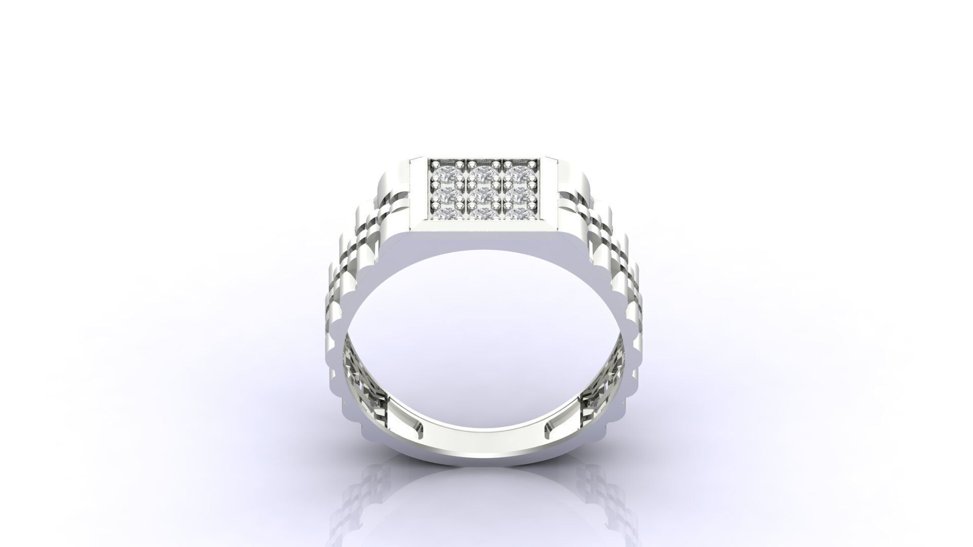 Print Ready STL 3DM Gents Rings Diamond Men Ring 3D print model_1