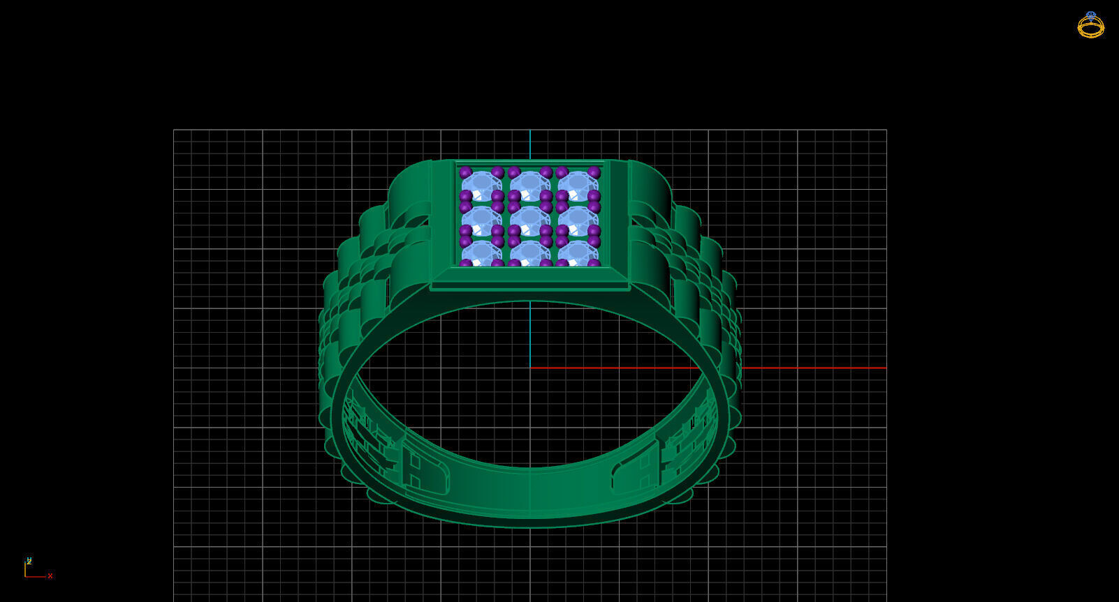Print Ready STL 3DM Gents Rings Diamond Men Ring 3D print model_3