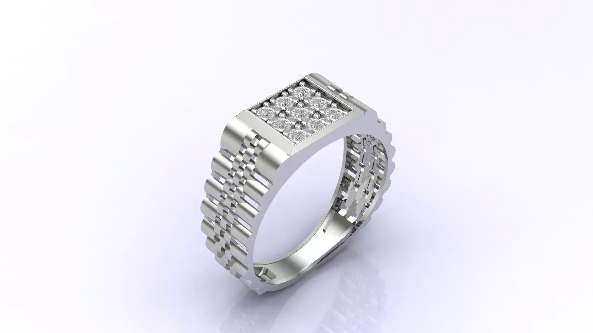 Print Ready STL 3DM Gents Rings Diamond Men Ring 3D print model_0