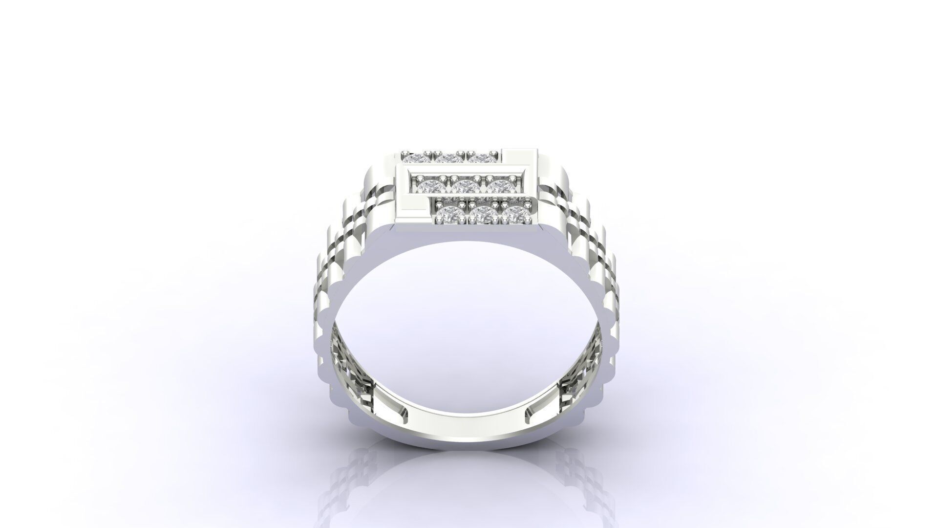 Print Ready STL 3DM  Gents Rings Diamond Men Ring  3D print model_1