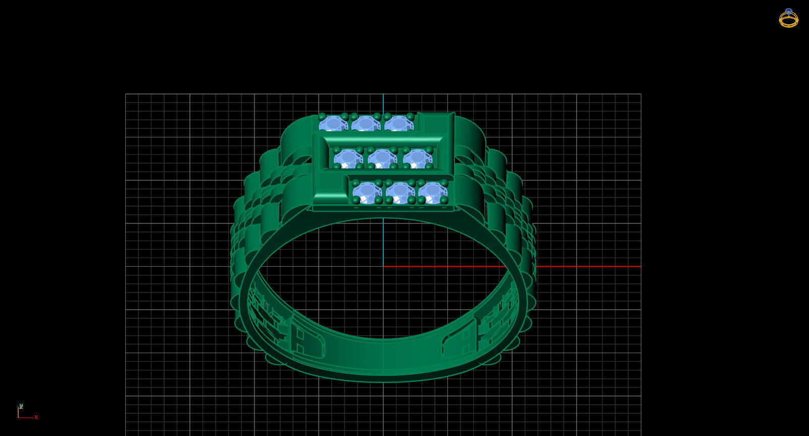 Print Ready STL 3DM  Gents Rings Diamond Men Ring  3D print model_3