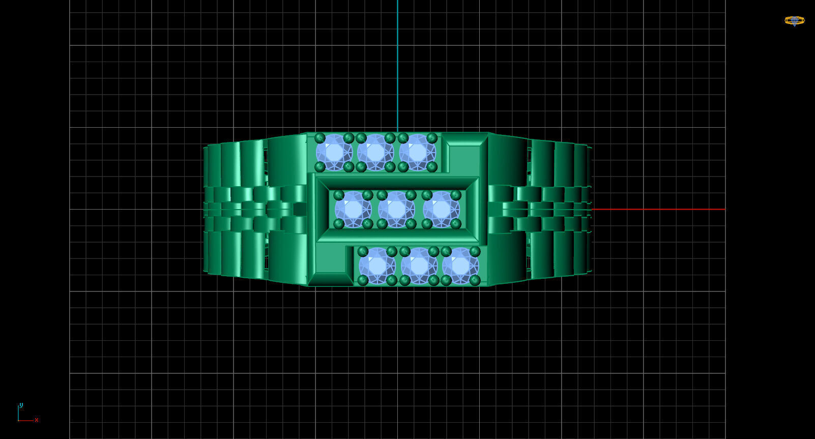 Print Ready STL 3DM  Gents Rings Diamond Men Ring  3D print model_5