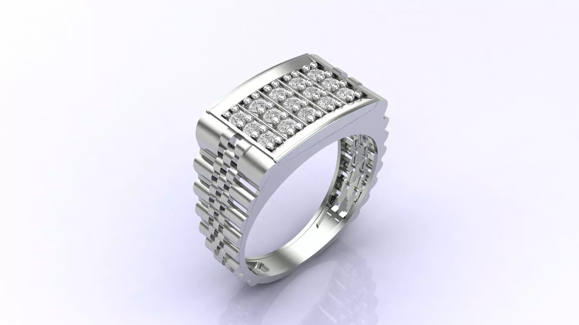 Print Ready STL 3DM  Gents Rings Diamond Men Ring  3D print model_0