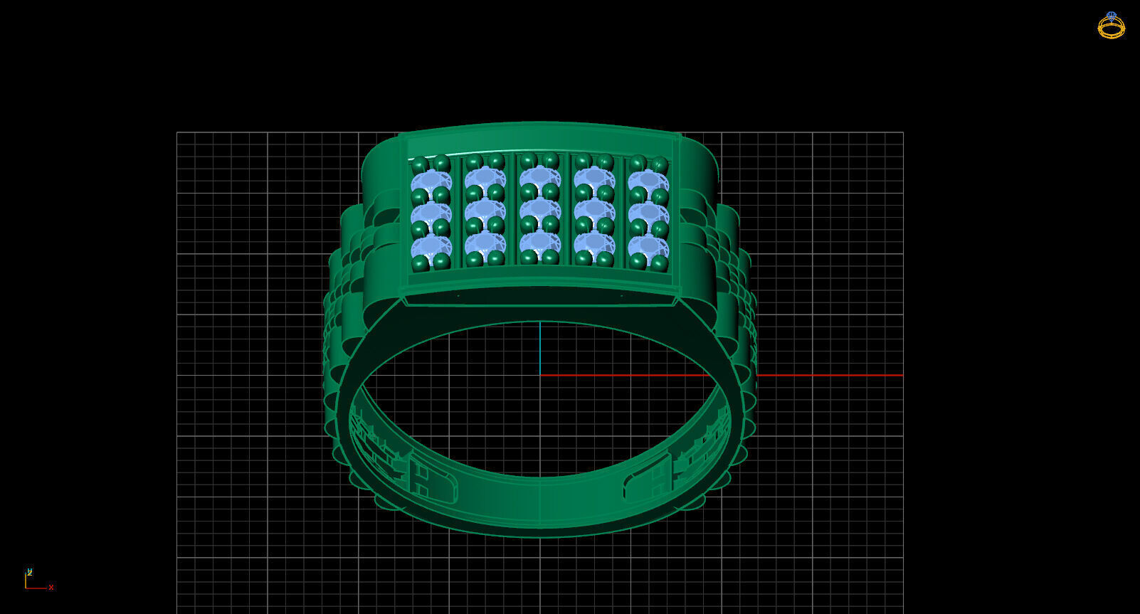 Print Ready STL 3DM  Gents Rings Diamond Men Ring  3D print model_2