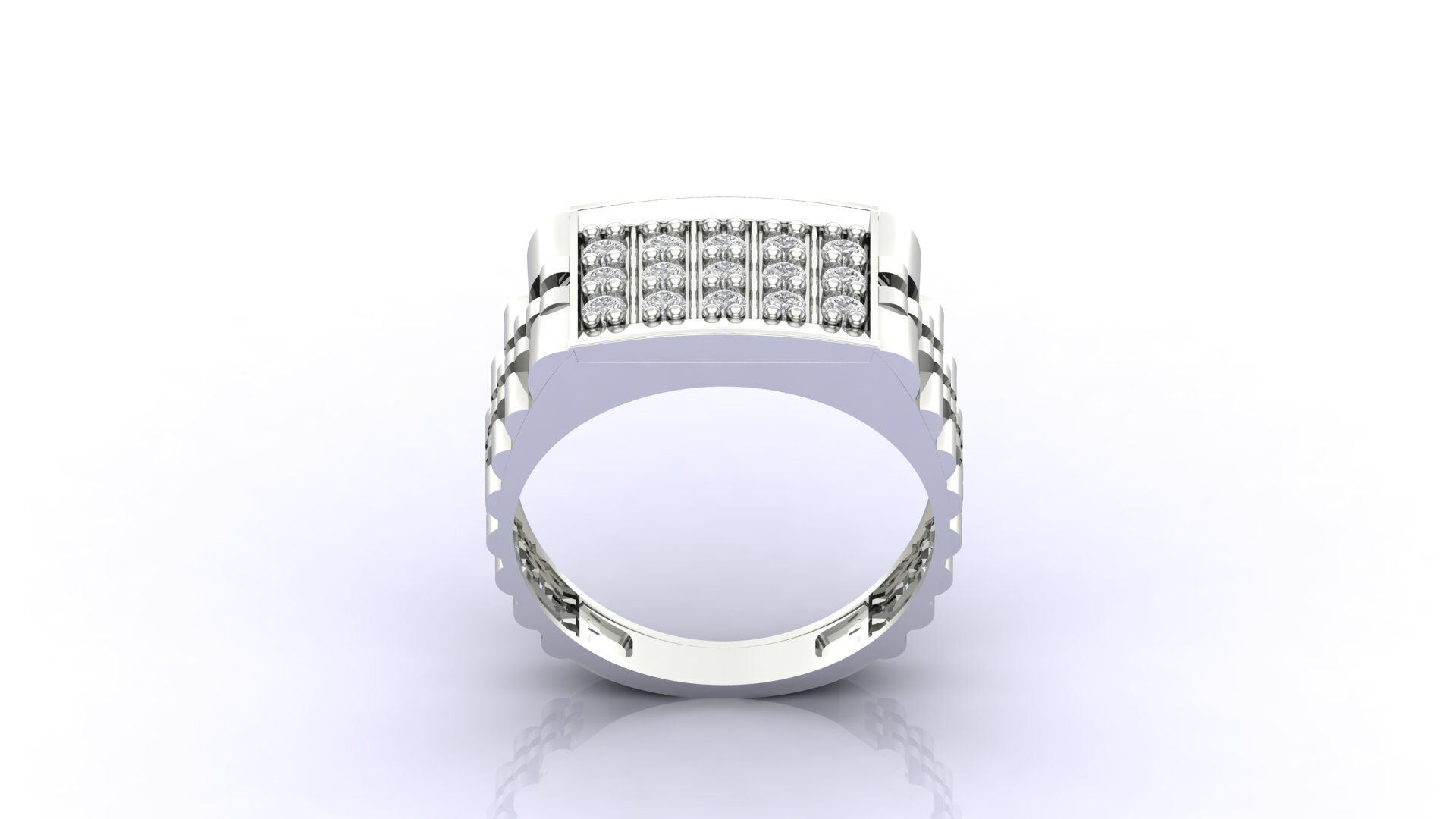 Print Ready STL 3DM  Gents Rings Diamond Men Ring  3D print model_1