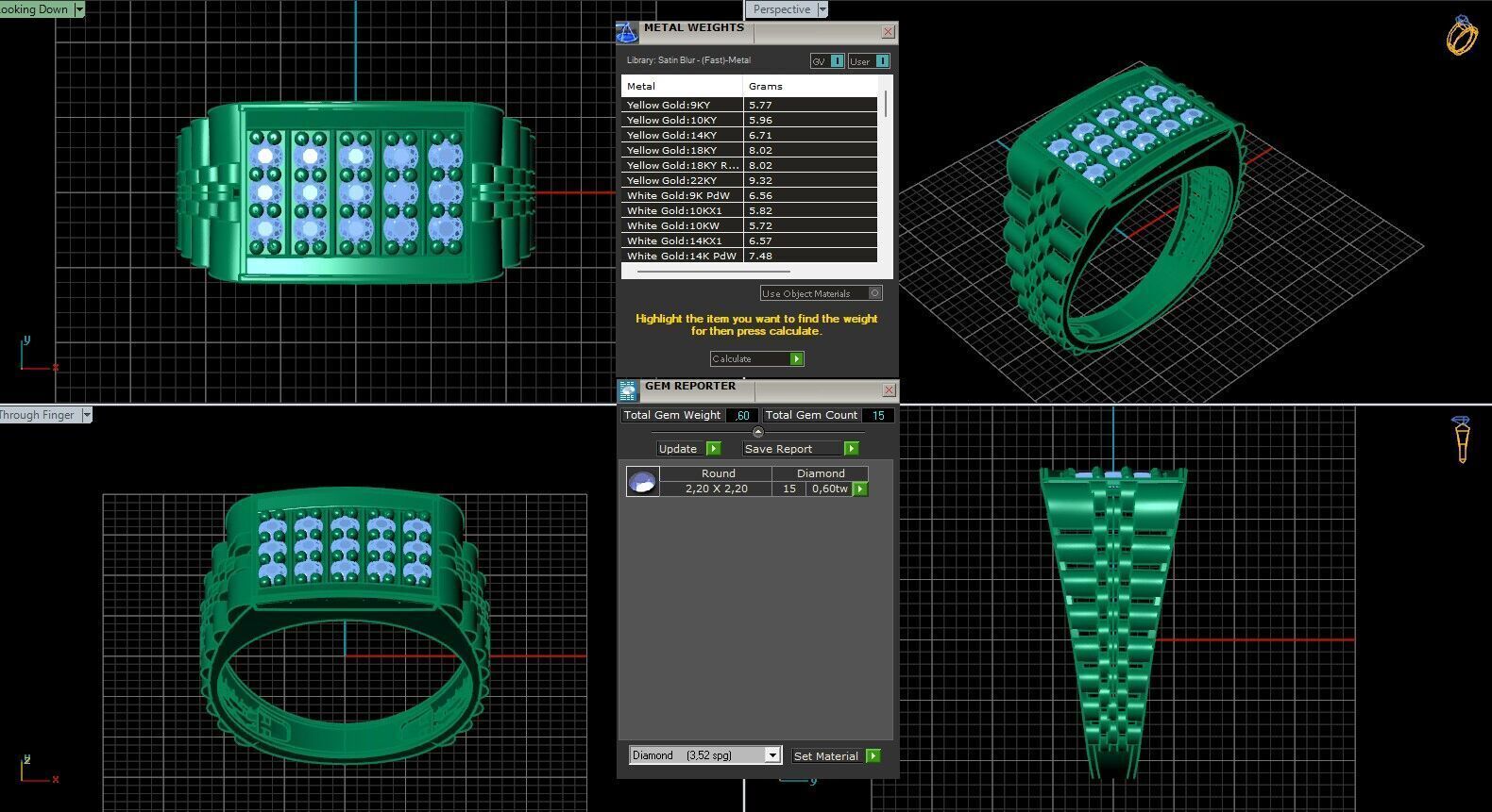 Print Ready STL 3DM  Gents Rings Diamond Men Ring  3D print model_5
