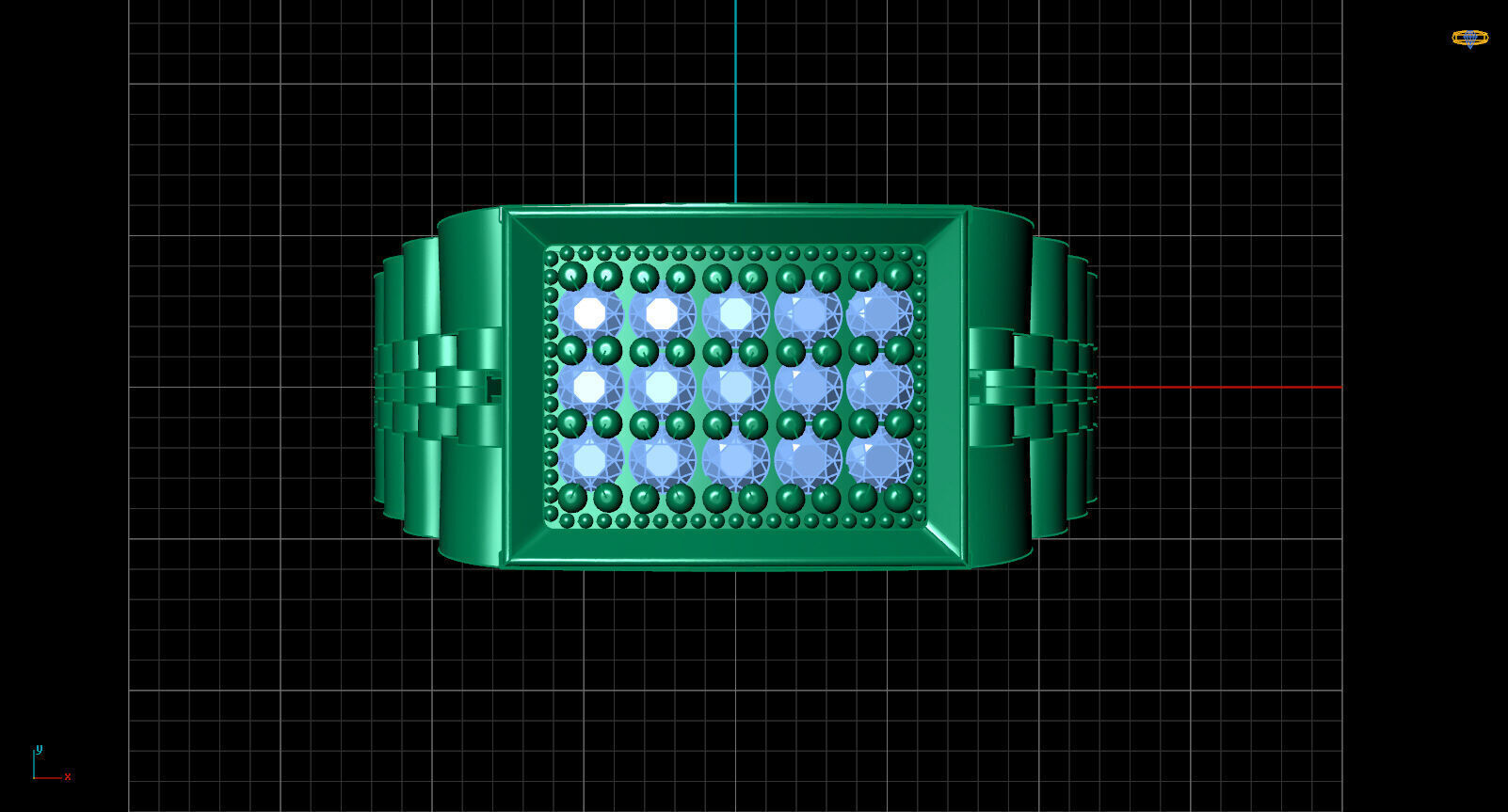 Print Ready STL 3DM  Gents Rings Diamond Men Ring  3D print model_5