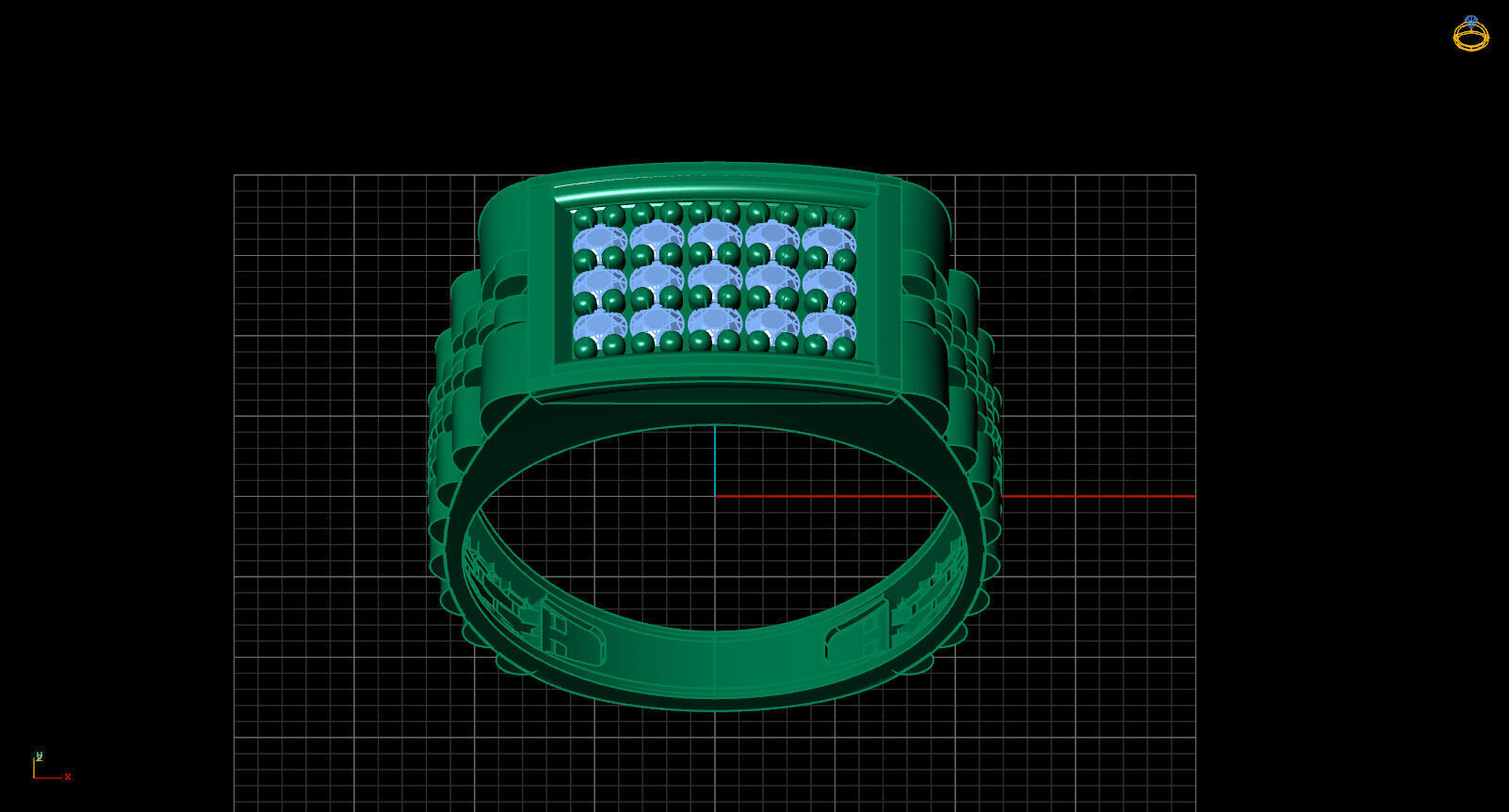 Print Ready STL 3DM  Gents Rings Diamond Men Ring  3D print model_3