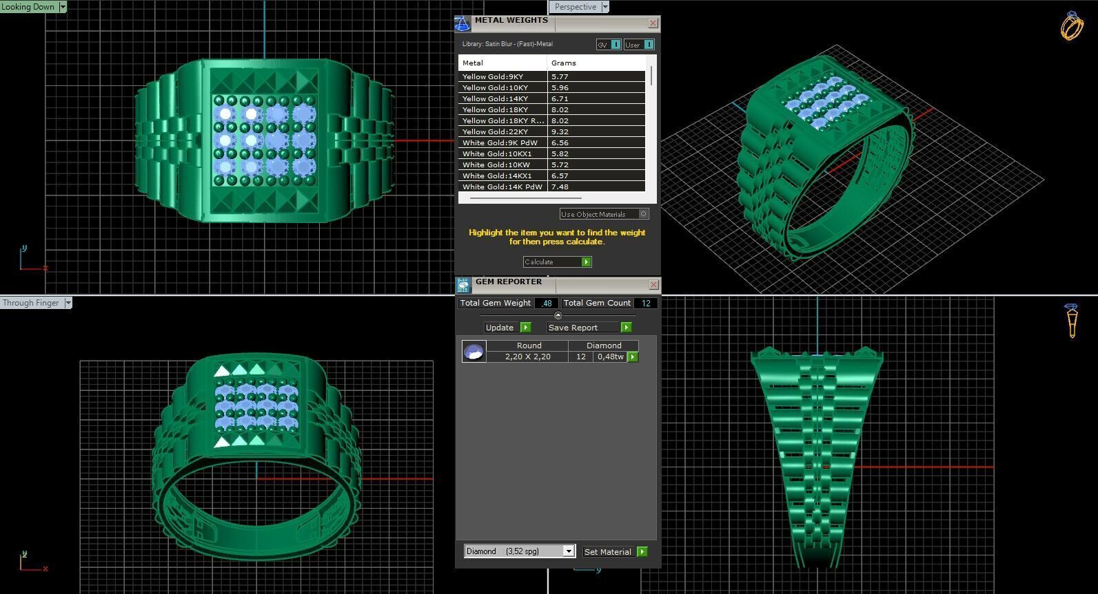 Print Ready STL 3DM  Gents Rings Diamond Men Ring  3D print model_6