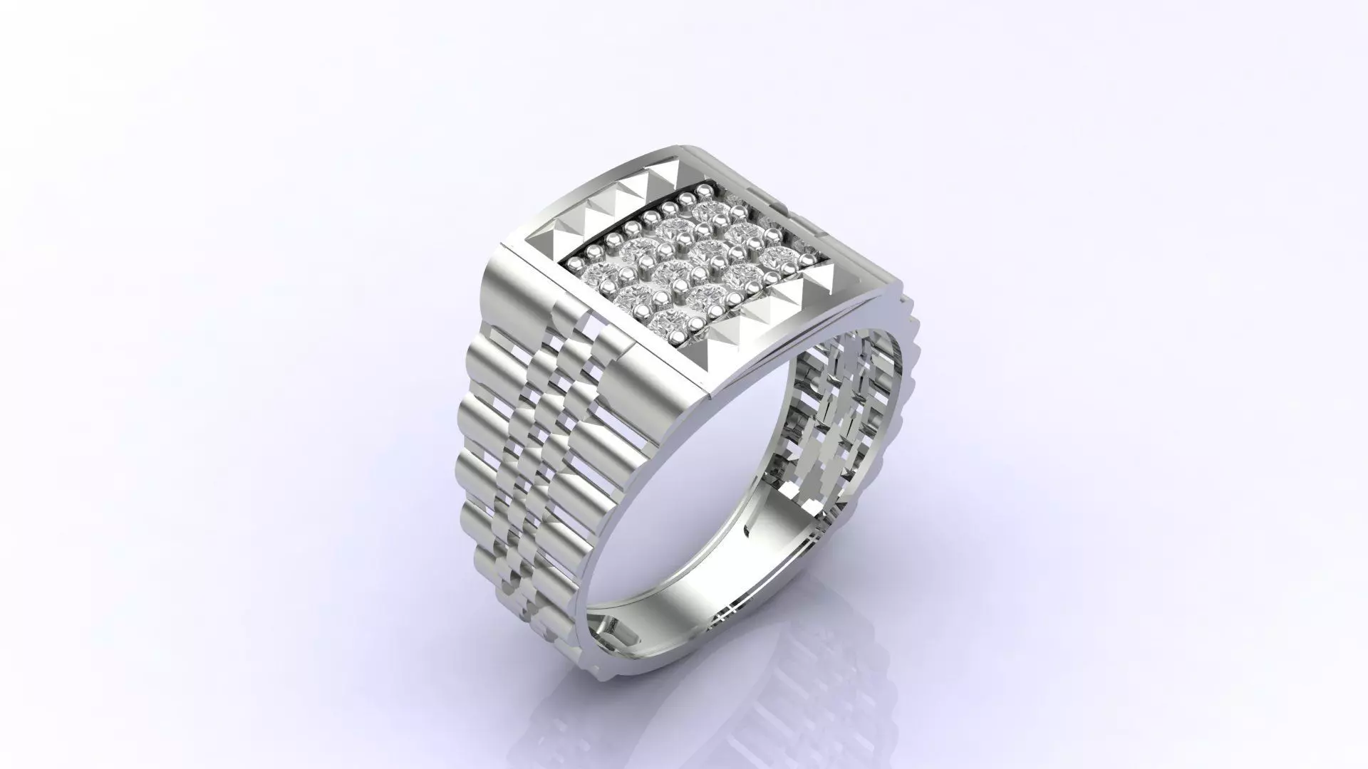 Print Ready STL 3DM  Gents Rings Diamond Men Ring  3D print model_0