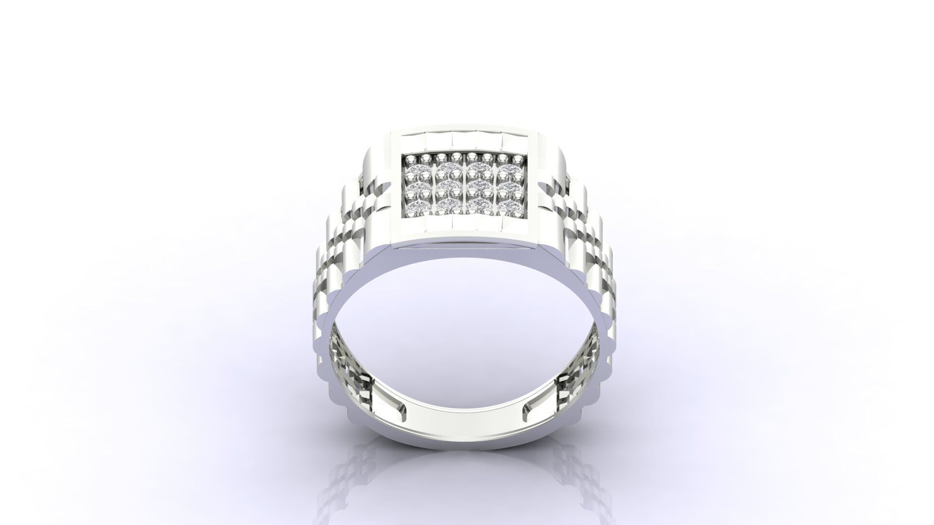 Print Ready STL 3DM  Gents Rings Diamond Men Ring  3D print model_1