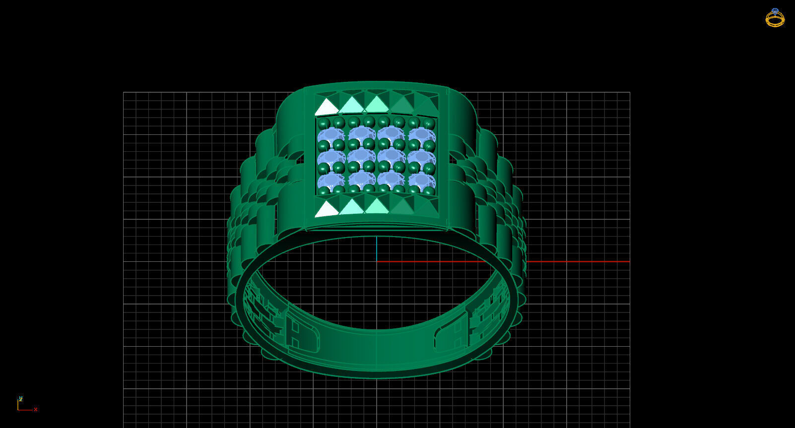 Print Ready STL 3DM  Gents Rings Diamond Men Ring  3D print model_3