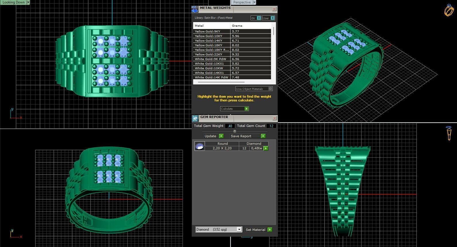 Print Ready STL 3DM Gents Rings Diamond Men Ring 3D print model_6