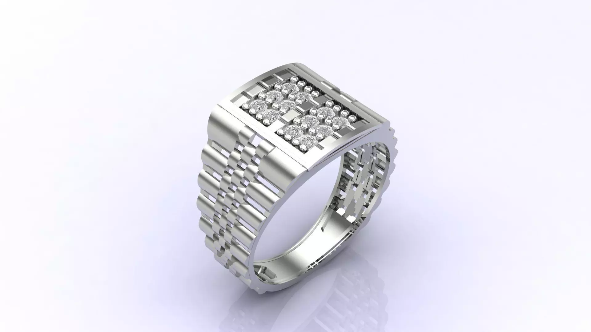 Print Ready STL 3DM Gents Rings Diamond Men Ring 3D print model_0