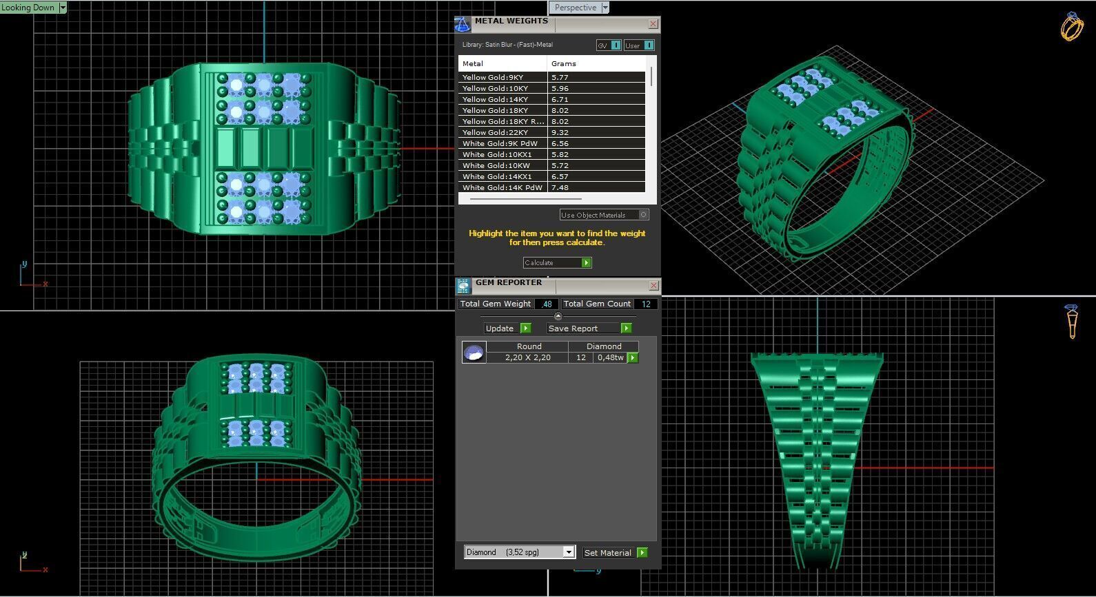 Print Ready STL 3DM Gents Rings Diamond Men Ring 3D print model_6