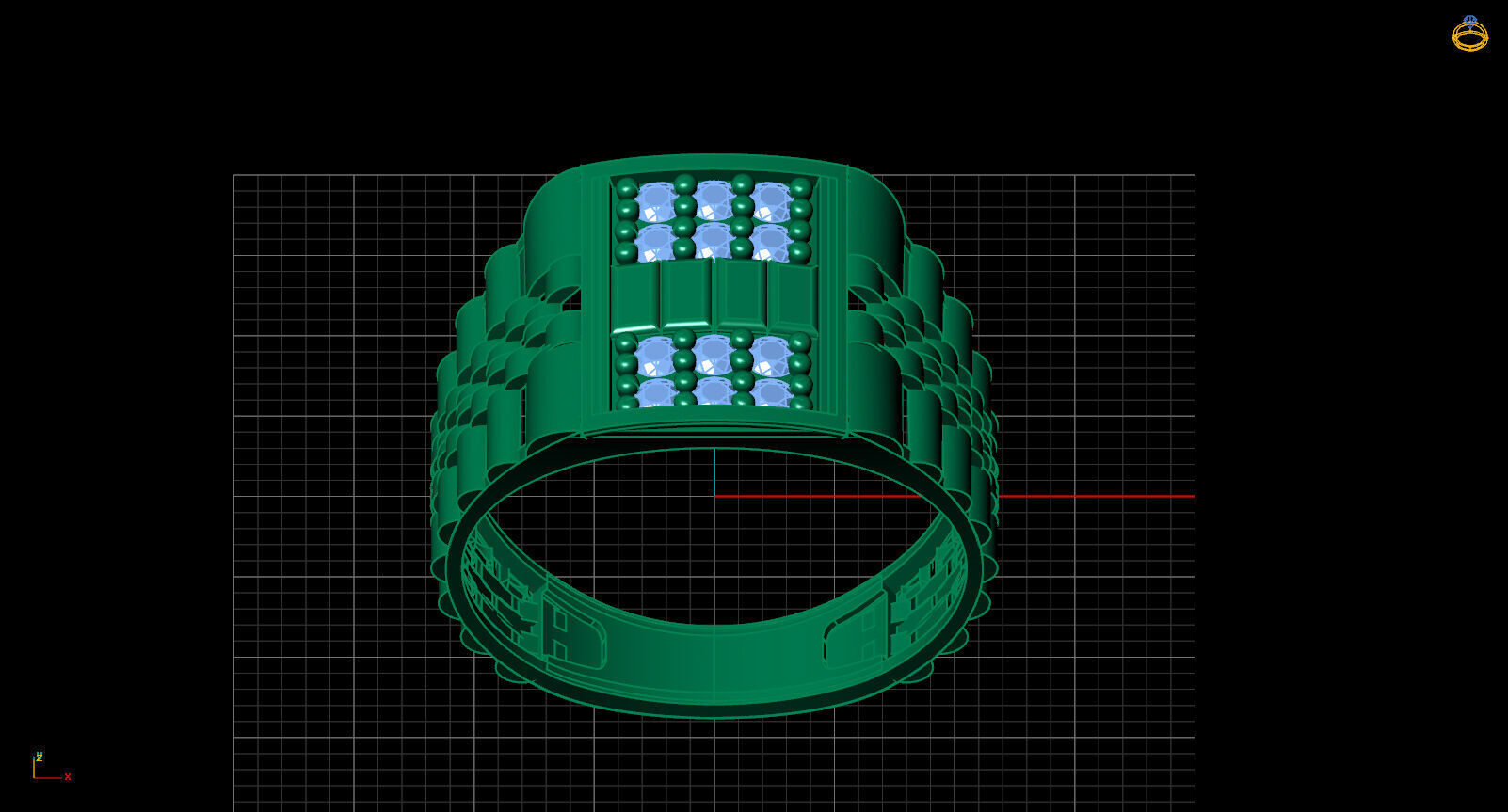 Print Ready STL 3DM Gents Rings Diamond Men Ring 3D print model_3