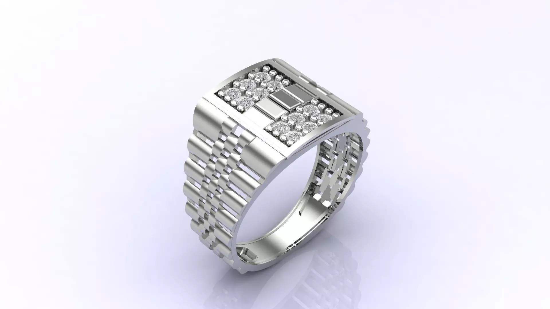 Print Ready STL 3DM Gents Rings Diamond Men Ring 3D print model_0