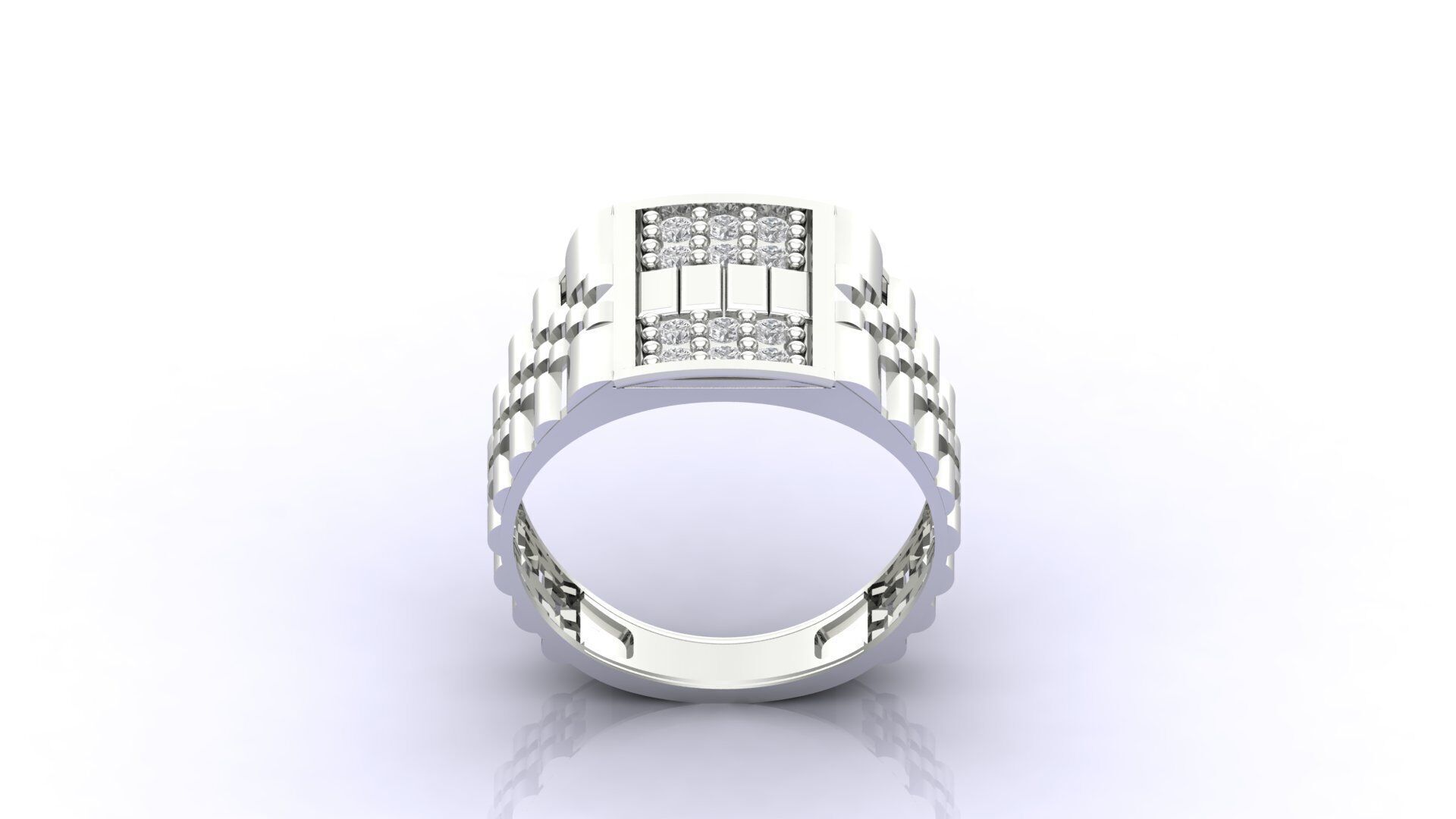 Print Ready STL 3DM Gents Rings Diamond Men Ring 3D print model_1