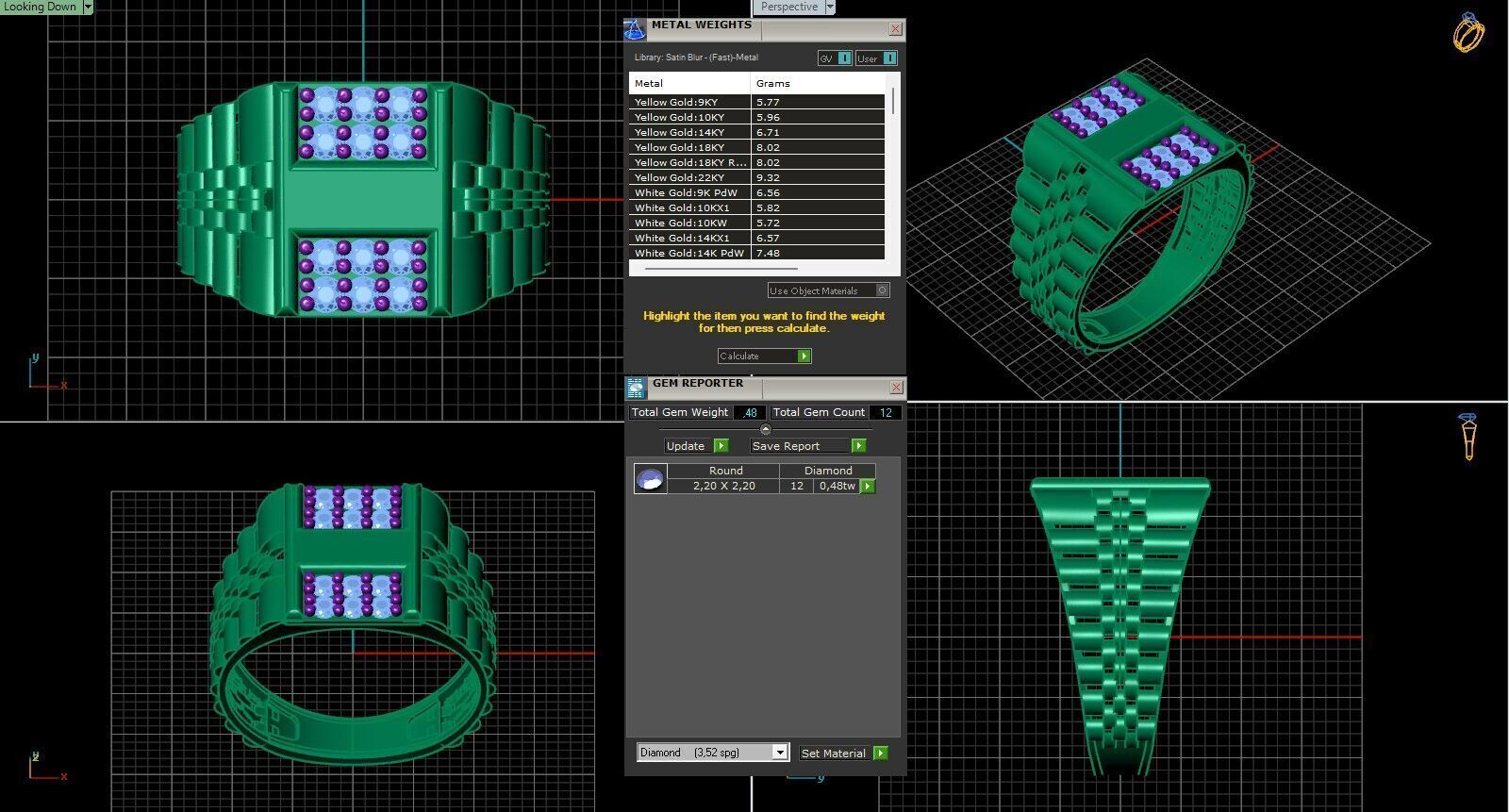 Print Ready STL 3DM Gents Rings Diamond Men Ring 3D print model_6