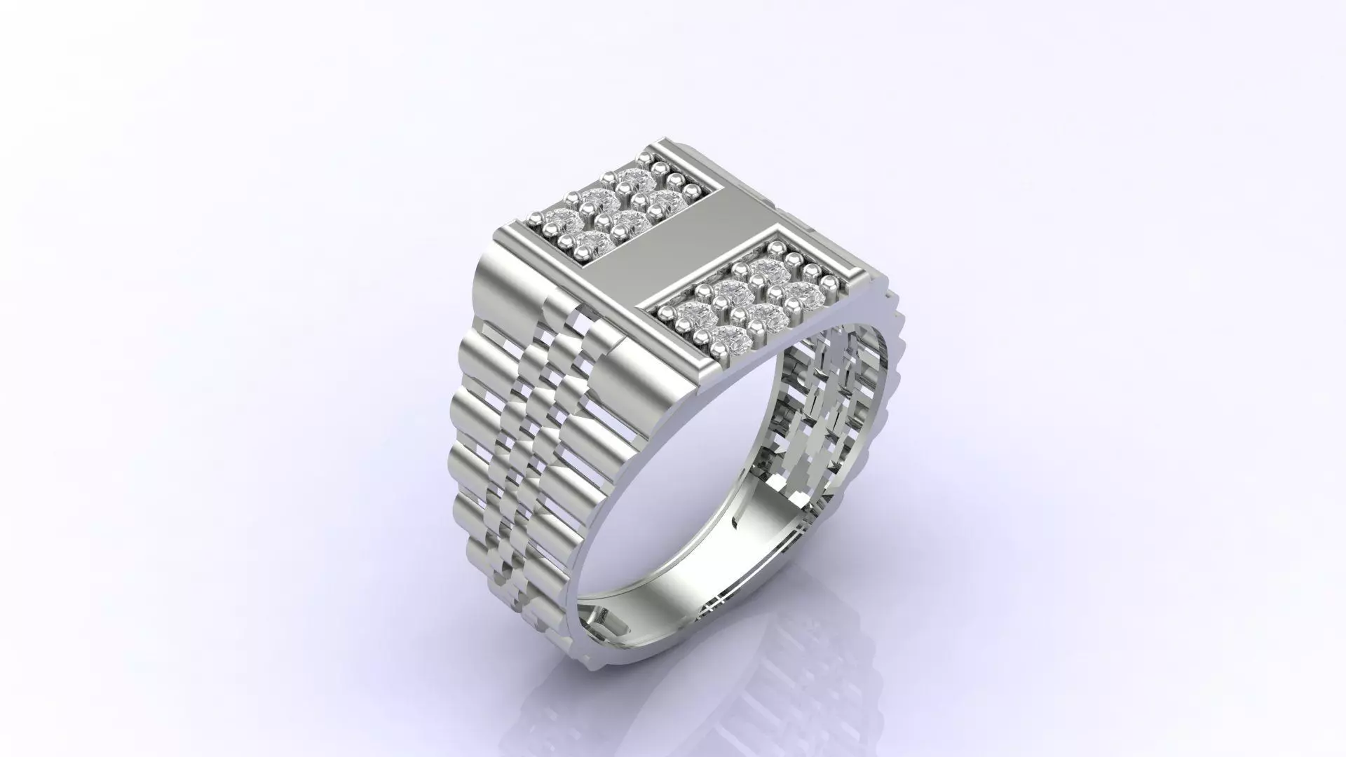 Print Ready STL 3DM Gents Rings Diamond Men Ring 3D print model_0