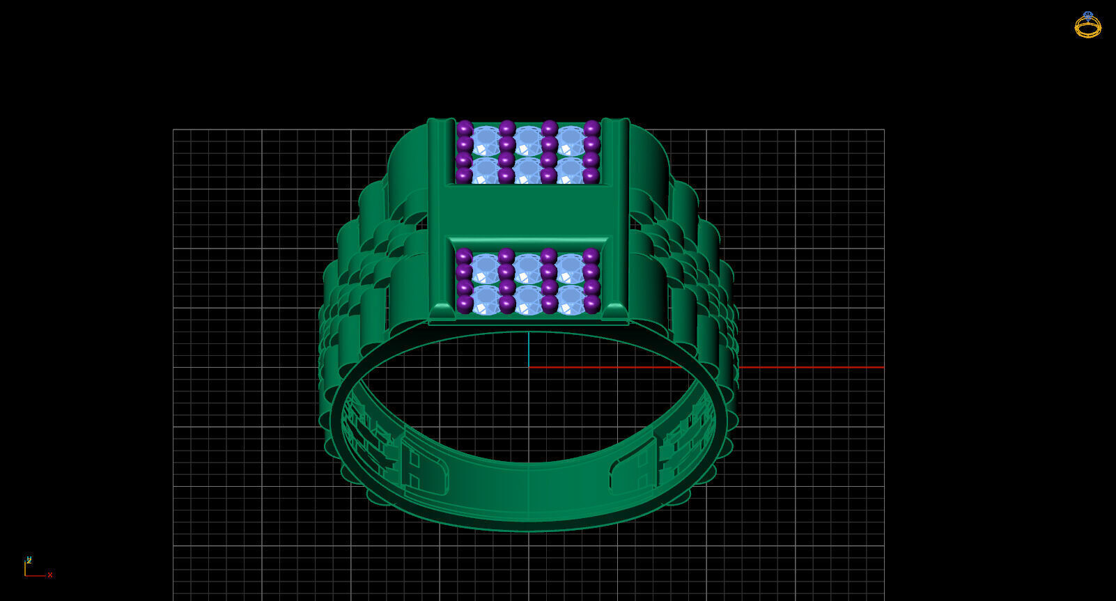 Print Ready STL 3DM Gents Rings Diamond Men Ring 3D print model_3