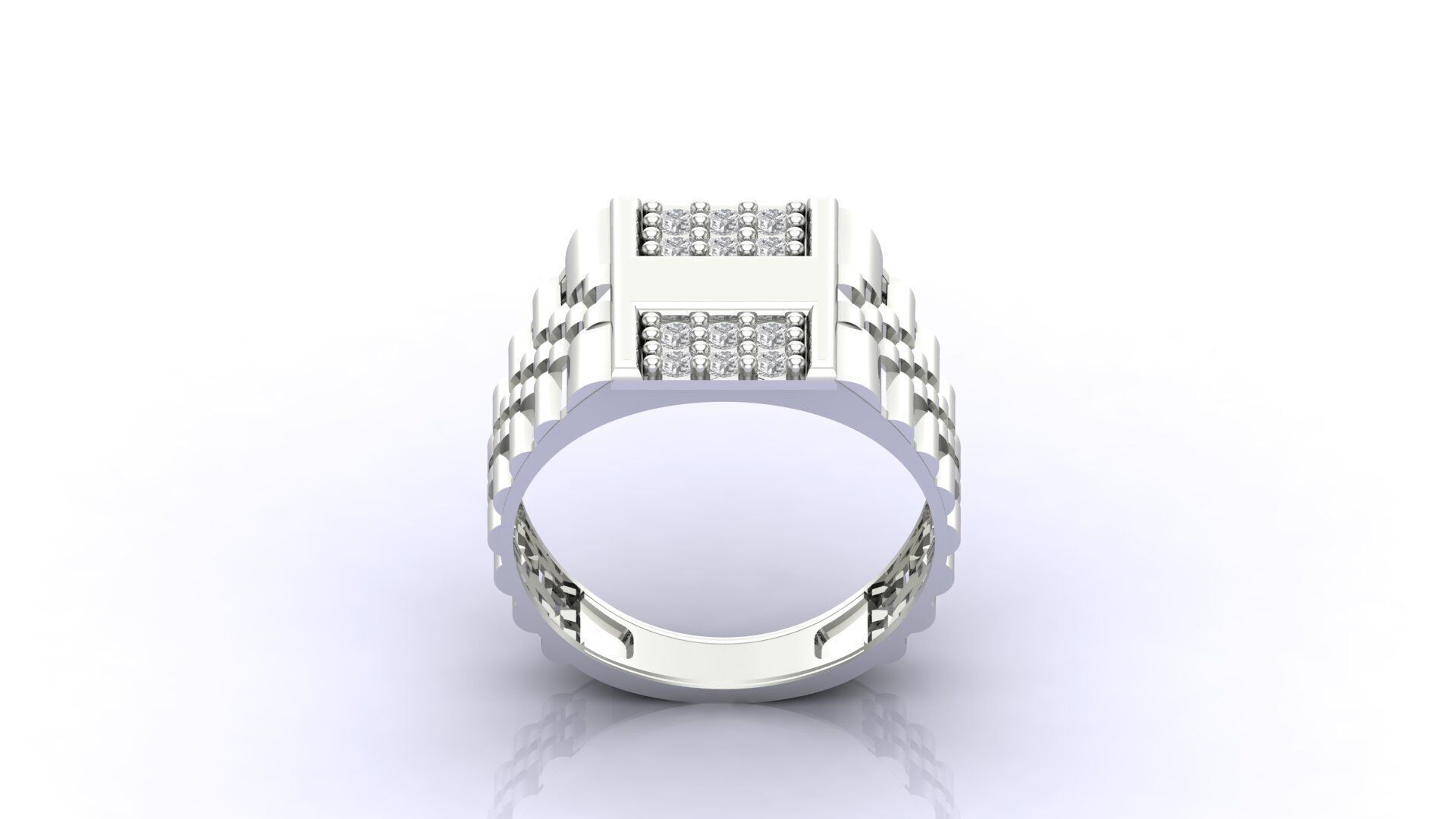 Print Ready STL 3DM Gents Rings Diamond Men Ring 3D print model_1