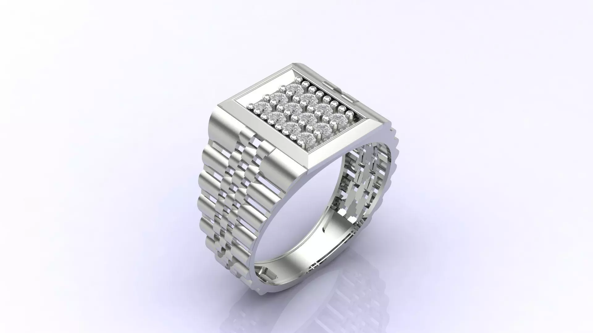 Print Ready STL 3DM  Gents Rings Diamond Men Ring  3D print model_0