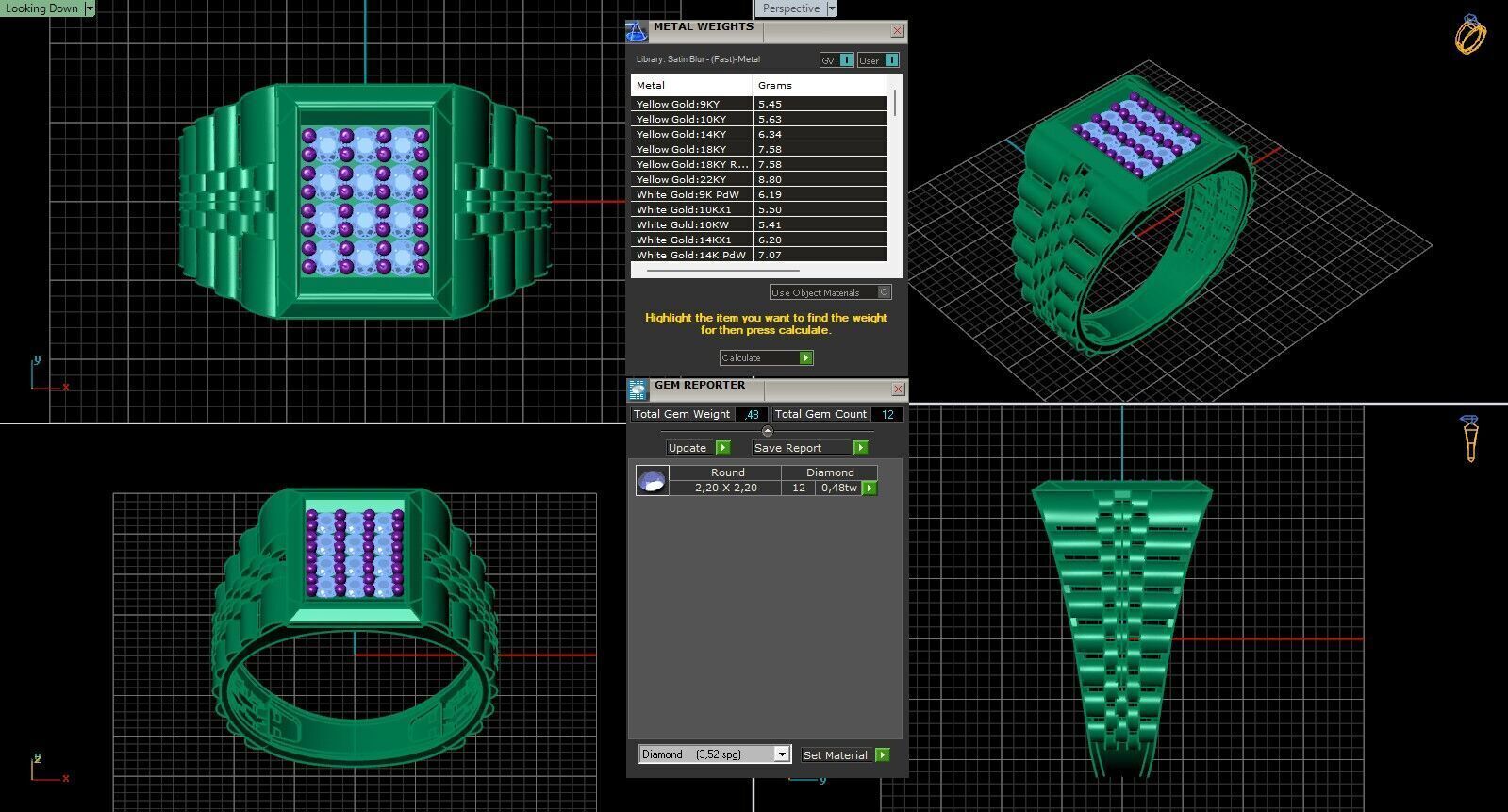 Print Ready STL 3DM  Gents Rings Diamond Men Ring  3D print model_6