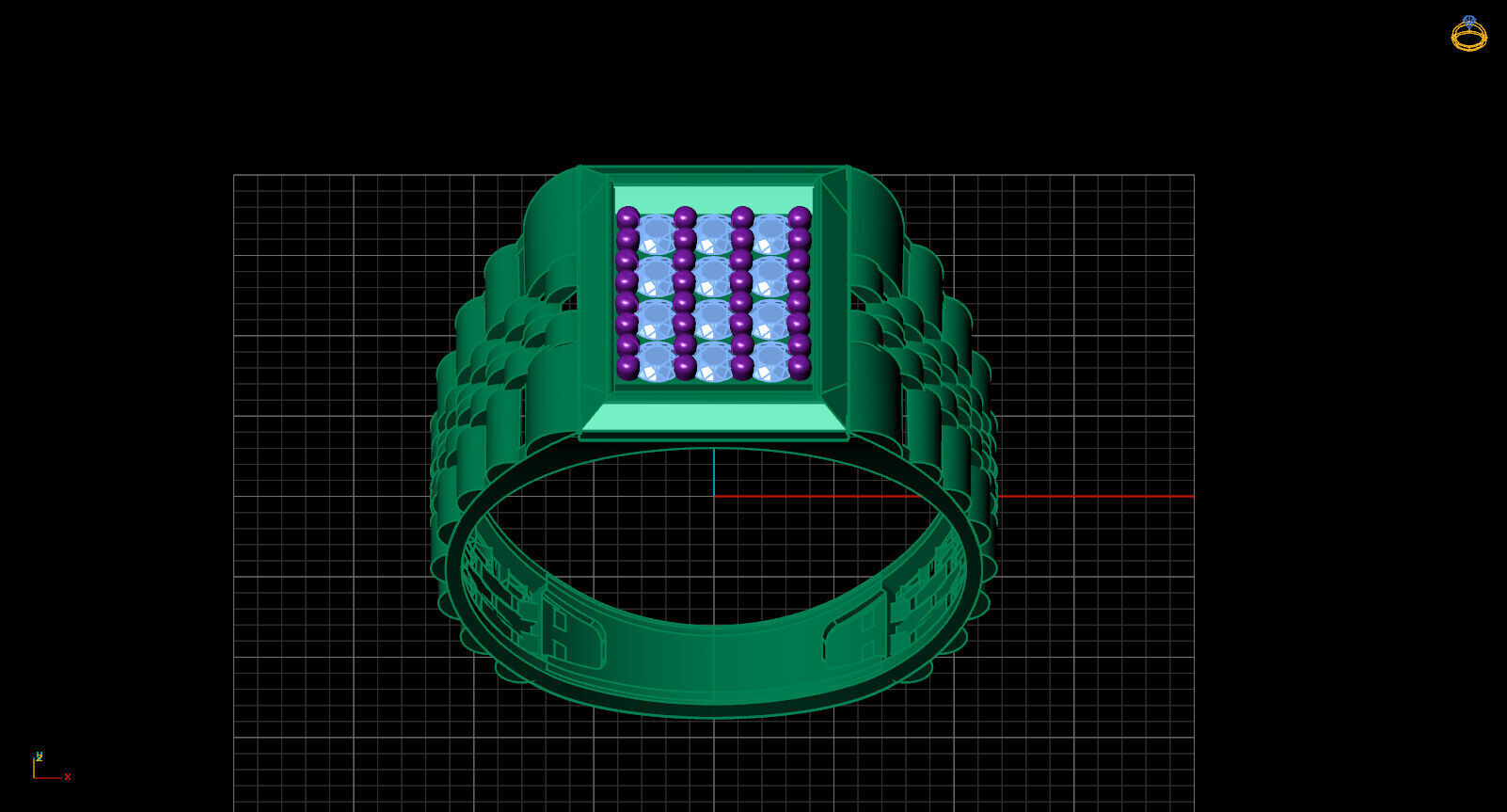 Print Ready STL 3DM  Gents Rings Diamond Men Ring  3D print model_3
