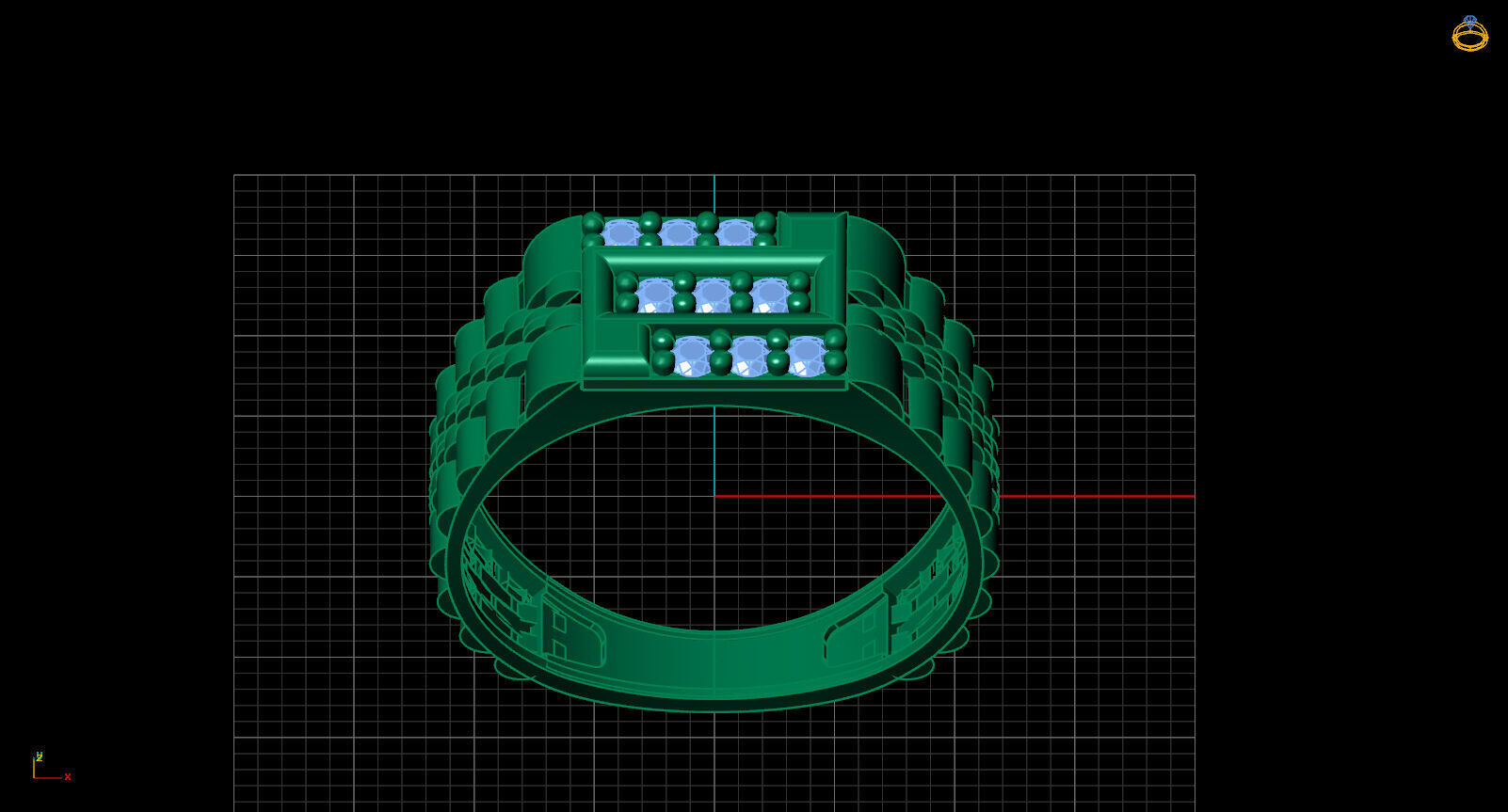 Print Ready STL 3DM  Gents Rings Diamond Men Ring  3D print model_3