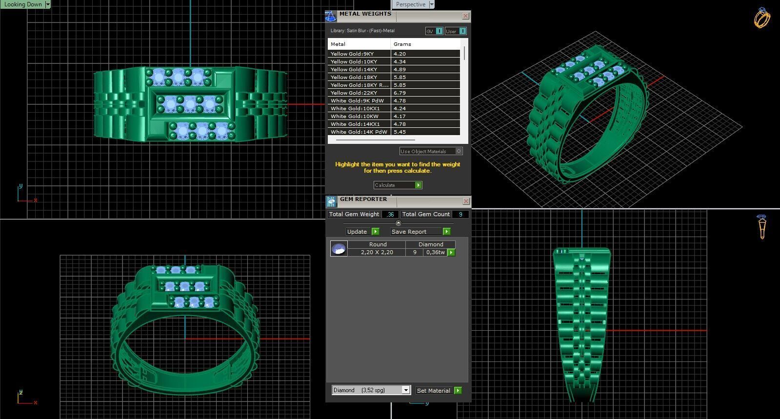 Print Ready STL 3DM  Gents Rings Diamond Men Ring  3D print model_5