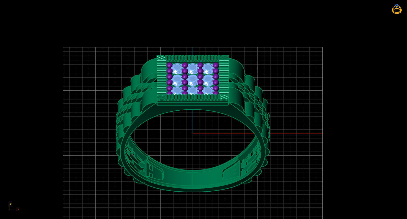 Print Ready STL 3DM Gents Rings Diamond Men Ring 3D print model_3
