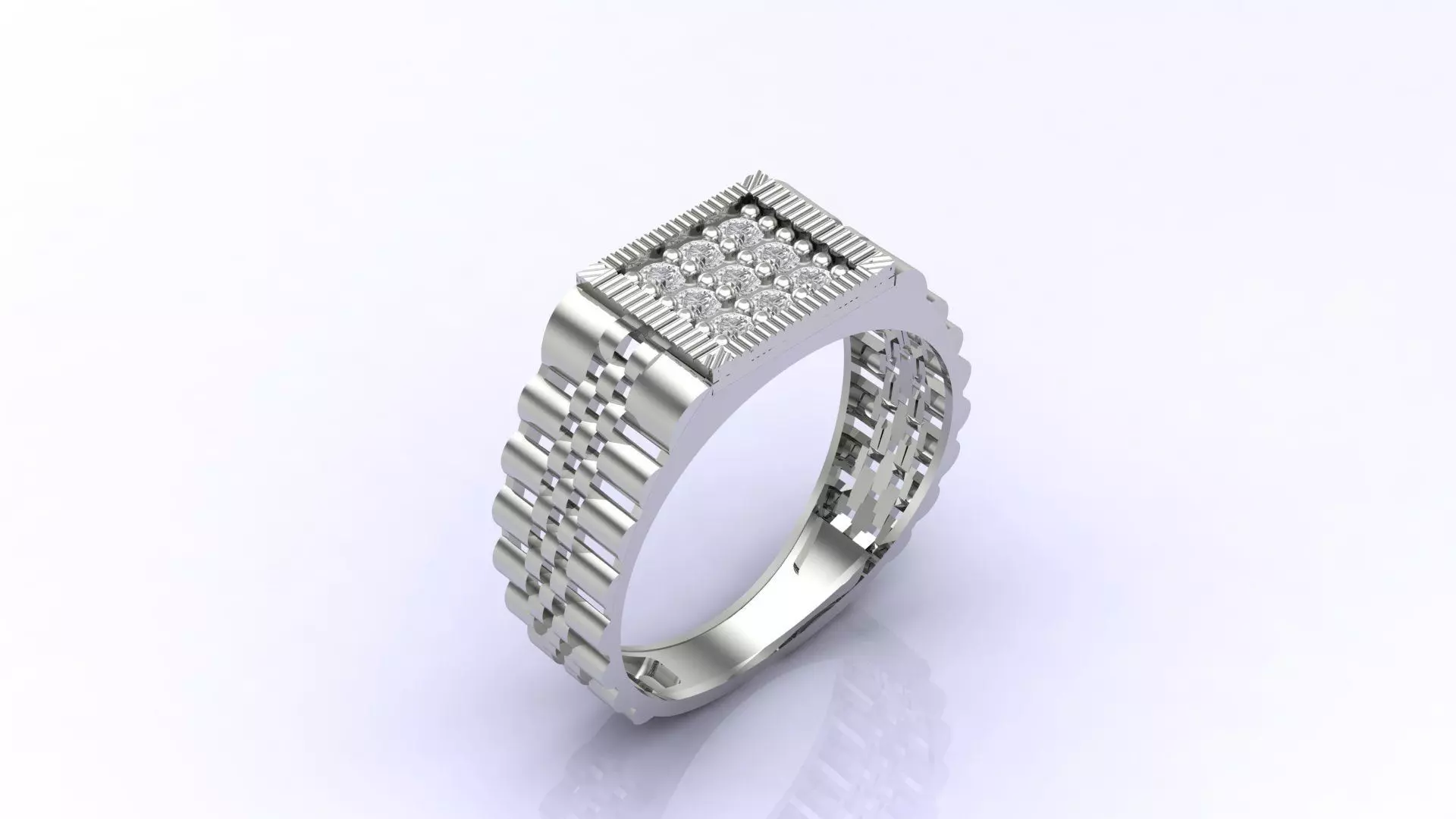 Print Ready STL 3DM Gents Rings Diamond Men Ring 3D print model_0