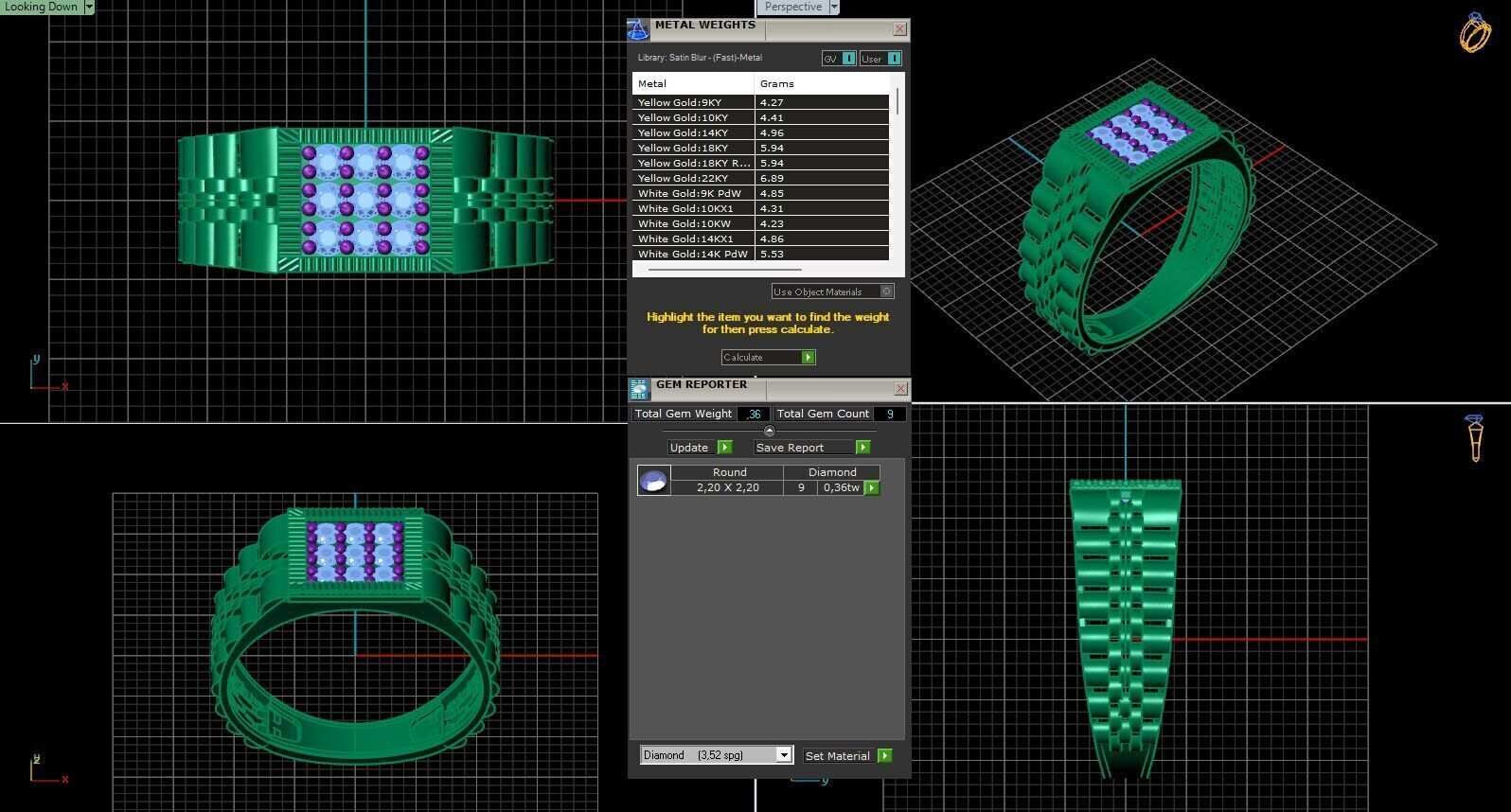 Print Ready STL 3DM Gents Rings Diamond Men Ring 3D print model_6