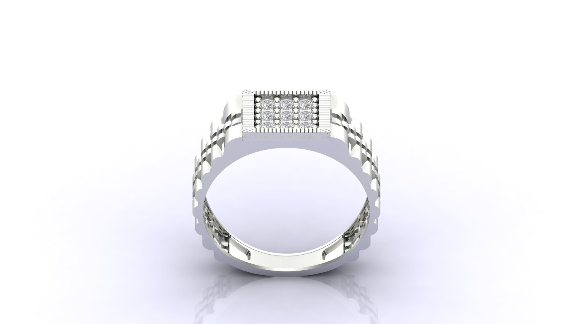 Print Ready STL 3DM Gents Rings Diamond Men Ring 3D print model_1