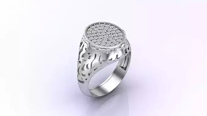 Print Ready STL 3DM  Gents Rings Diamond Men Ring 