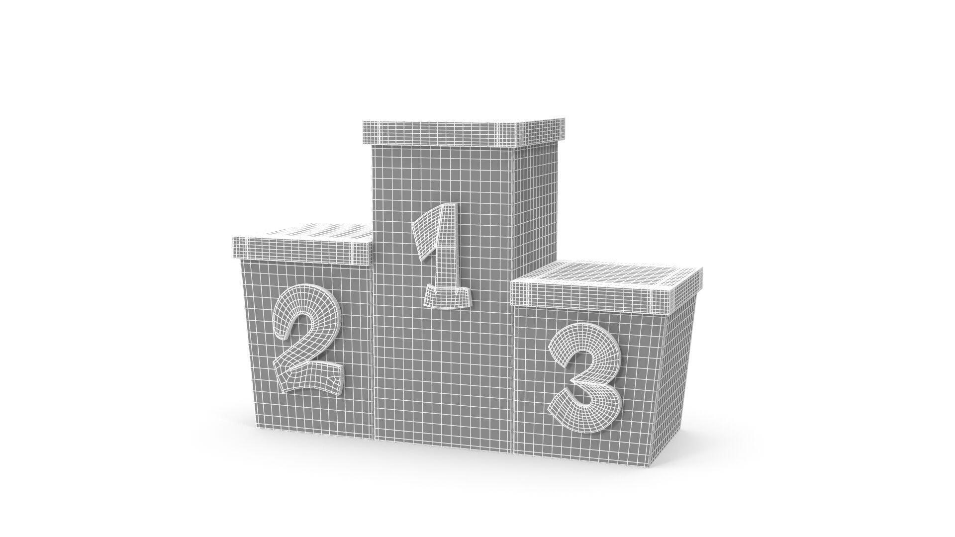 Cartoon award podium 3D model_10