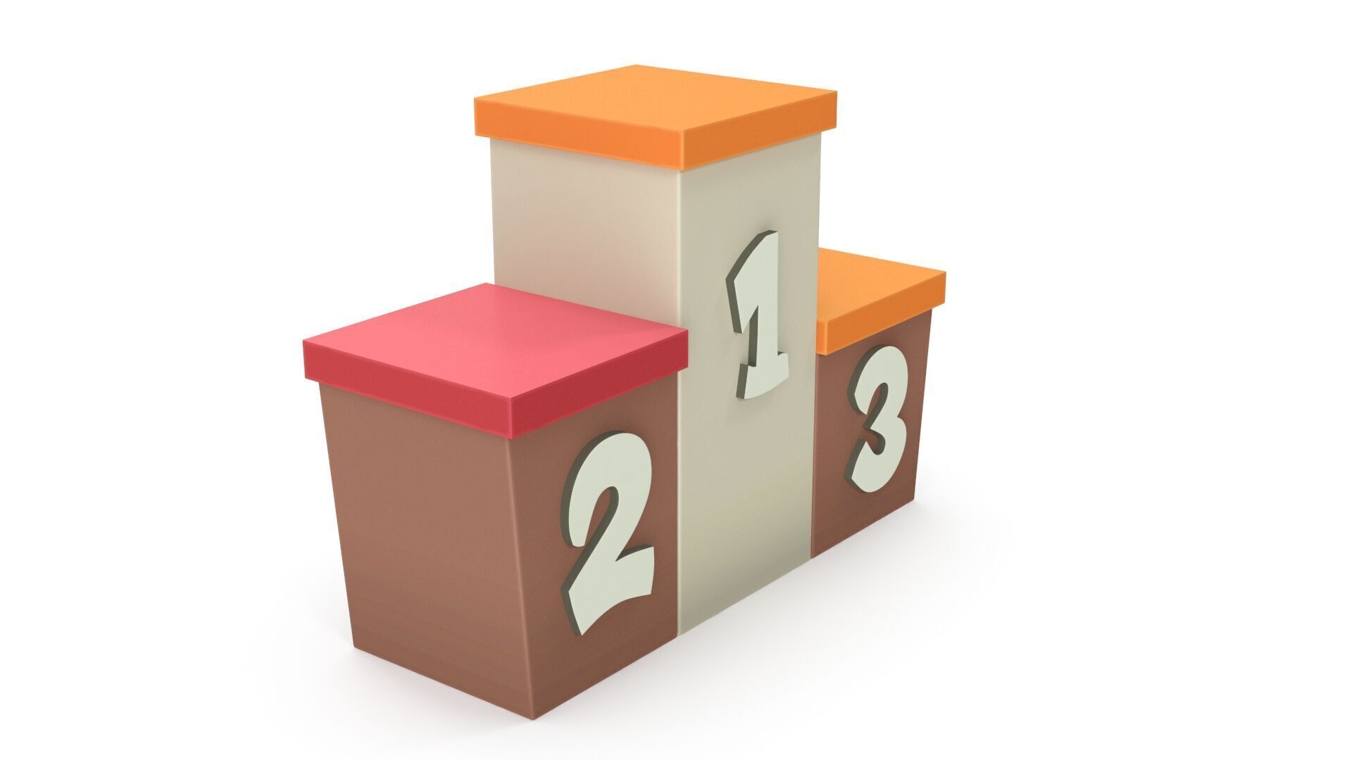 Cartoon award podium 3D model_4