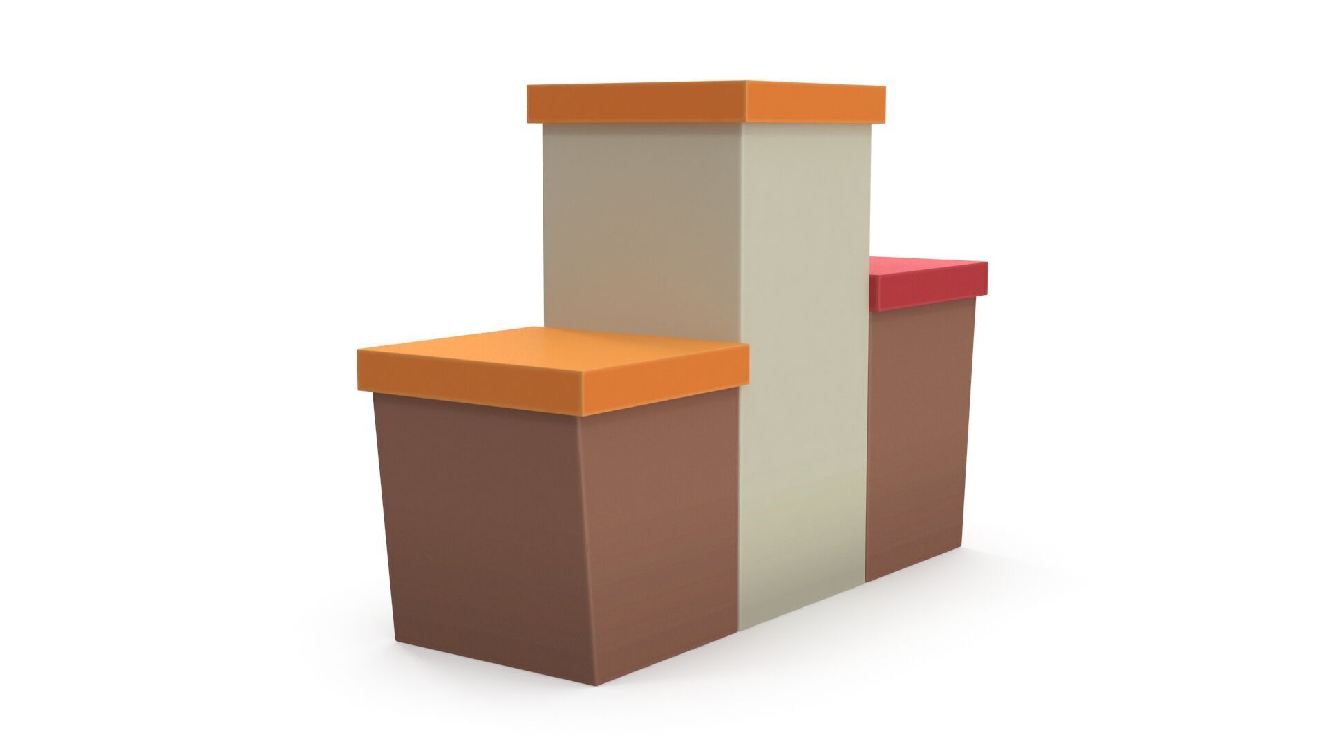 Cartoon award podium 3D model_2
