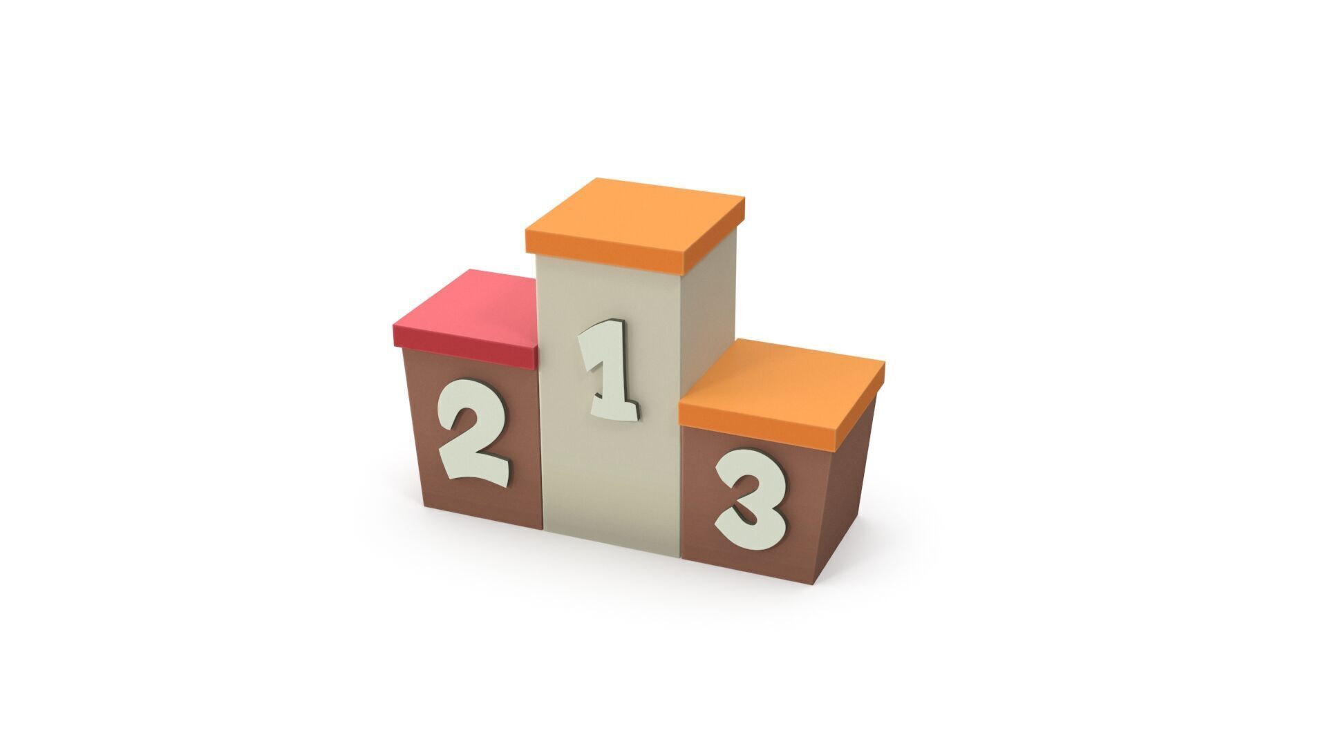 Cartoon award podium 3D model_7