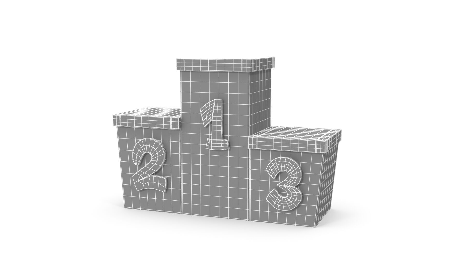 Cartoon award podium 3D model_9