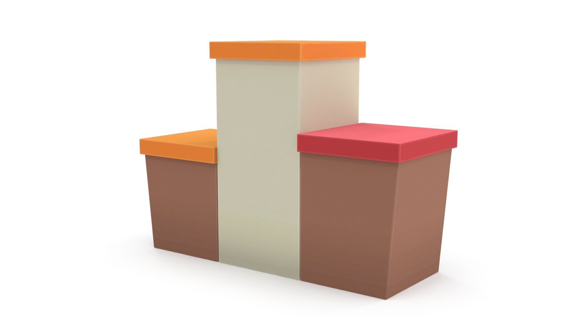 Cartoon award podium 3D model_3