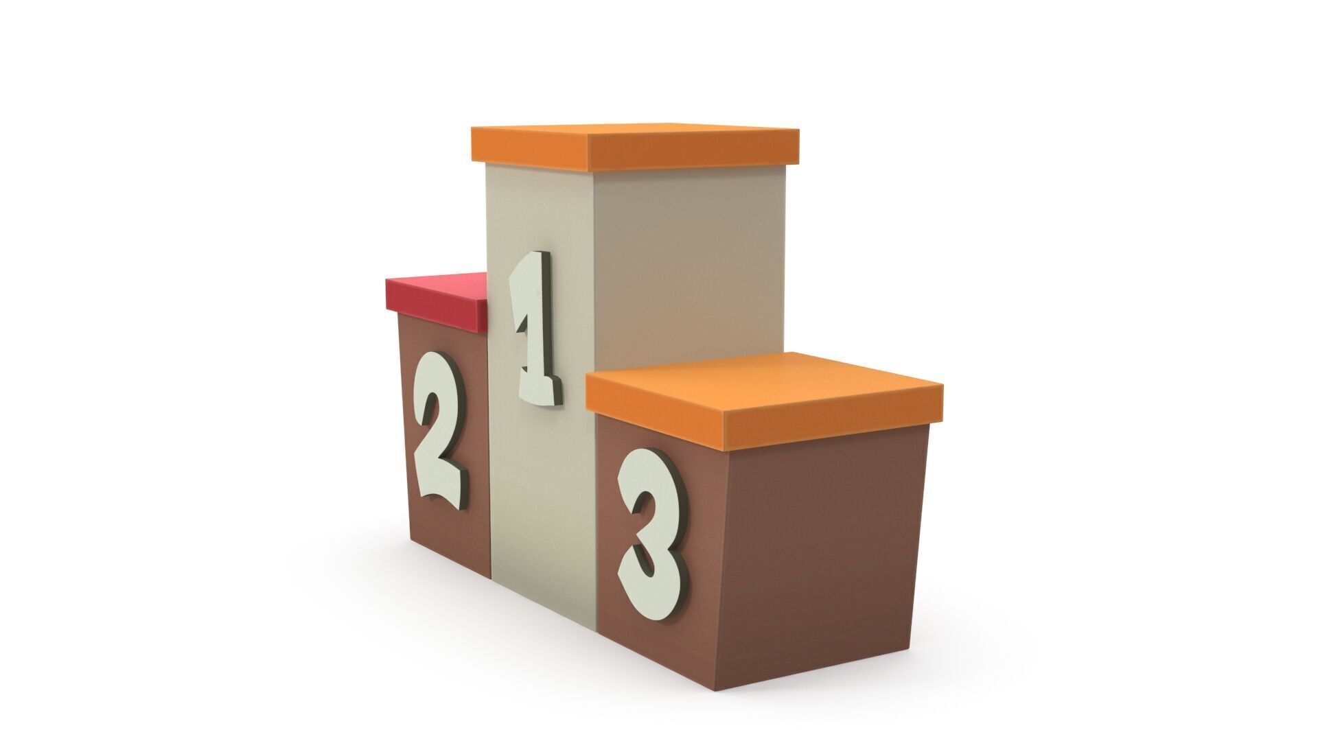 Cartoon award podium 3D model_1