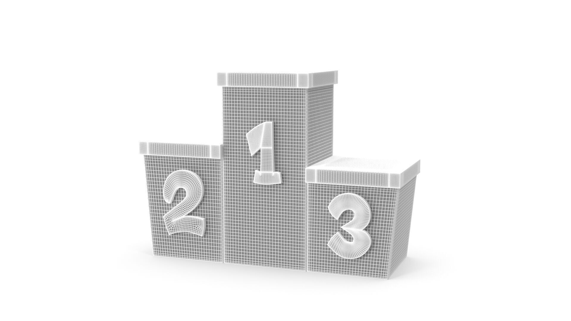 Cartoon award podium 3D model_11