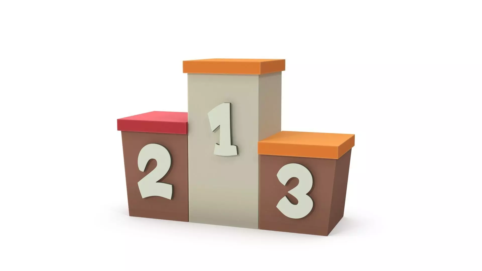 Cartoon award podium 3D model_0