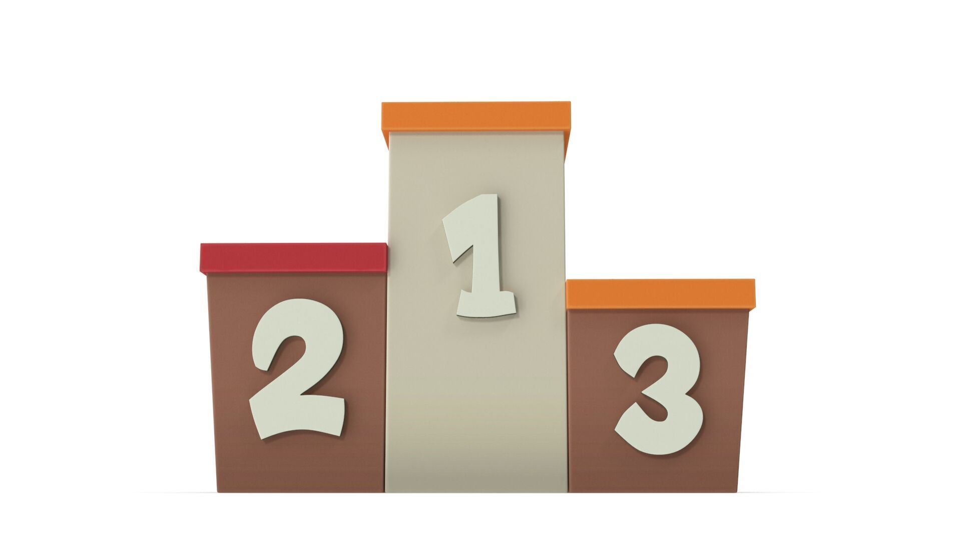 Cartoon award podium 3D model_6