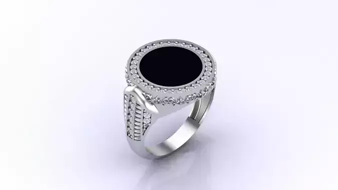 Print Ready STL 3DM  Gents Rings Diamond Men Ring 